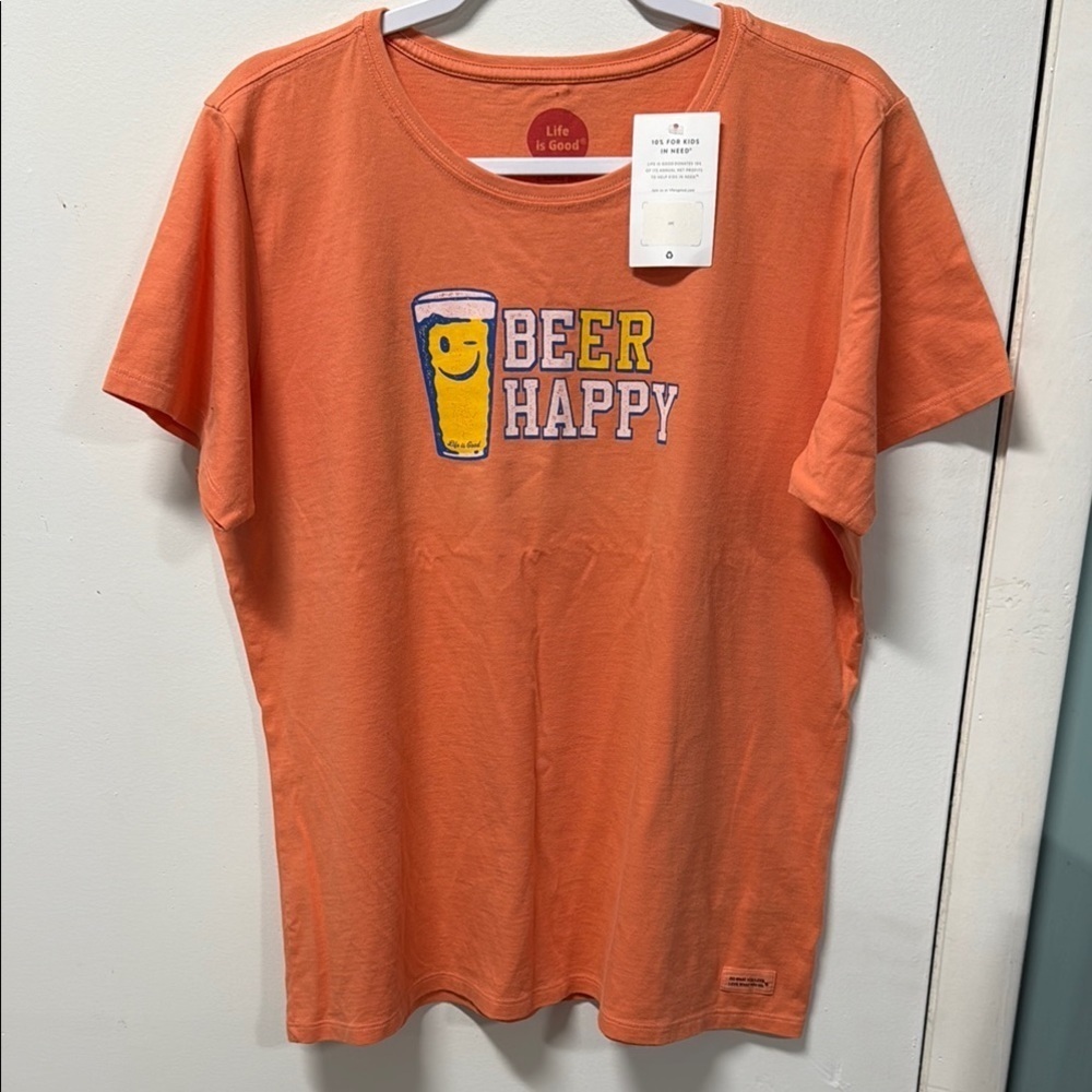 Life is Good Orange Graphic Tee